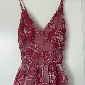 Feeling Like Forever Rose Jacquard Organza Lace-Up Midi Dress